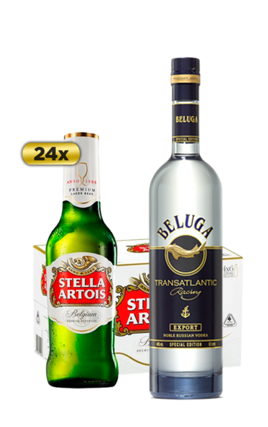 Beluga Transatlantic Racing w/Gift Box
24 x Stella Artois Longneck Beer Bottle Case