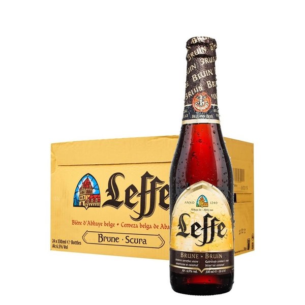 Buy 24 x Leffe Brown Beer Bottle Case 330ml at the best price Paneco