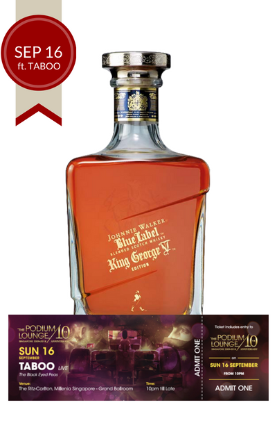 John Walker & Sons King George V 700ml w/Gift Box and 1 discounted ticket for Podium Lounge SUNDAY 16 Sep ft TABOO