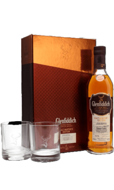 Glenfiddich Malt Master's Edition Single Malt 700ml Bottle + 2 Gift Glasses w/ Gift Box