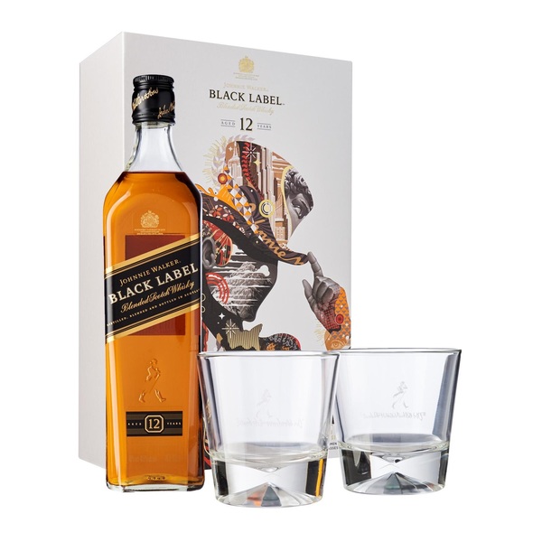 Buy Johnnie Walker Black Label 700ml W T Box And 2 Glasses At The Best Price Paneco Singapore