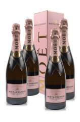 Moet & Chandon Rose Imperial Brut 4 Pack bottles and box