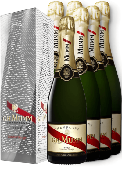 G. H. Mumm Cordon Rouge Moiré Effect 6pack w/Gift Box