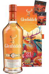 Glenfiddich 21 Festive 2022 Gift Pack 70cl Free bag and 8x red packets