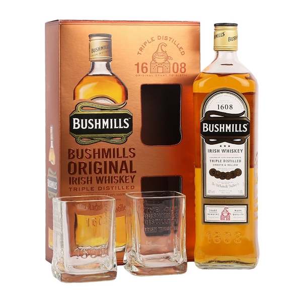 Buy Bushmills Original Irish Whiskey 1L w/Gift Box and 2 Glasses at the