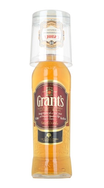 Grants with Gift Glass 1L bottle and glass