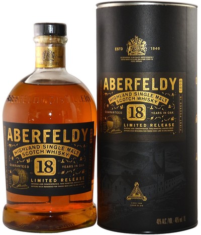 Aberfeldy 18 Year Highland Single Malt 1L w/Gift Box