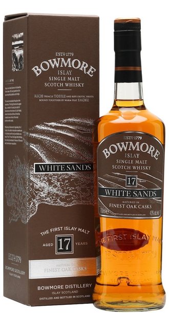 Bowmore White Sands 17 Year bottle and box