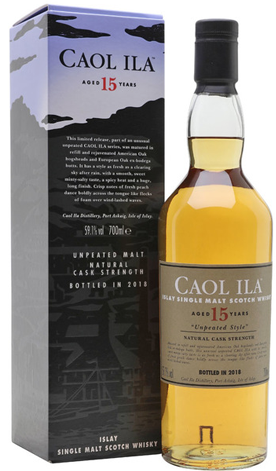 Caol Ila 15 Years Old Unpeated bottle and box
