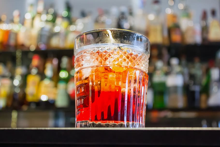 the americano in glass with lemon